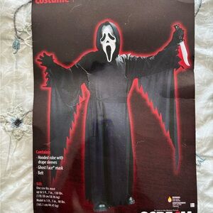 Sream Ghost Face Teen Costume - Black hooded robe with mask and knife